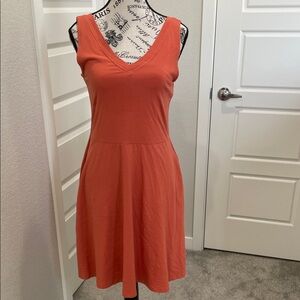 Pact V-Neck Sleeveless Midi Dress in Orange